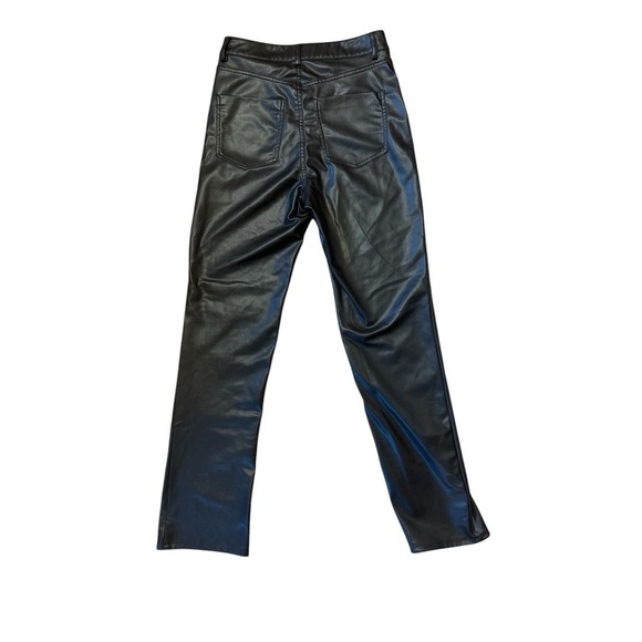 Zara FAUX LEATHER FLARED SLIM PANTS BLACK - REF. 2161/872 - Picture 5 of 5